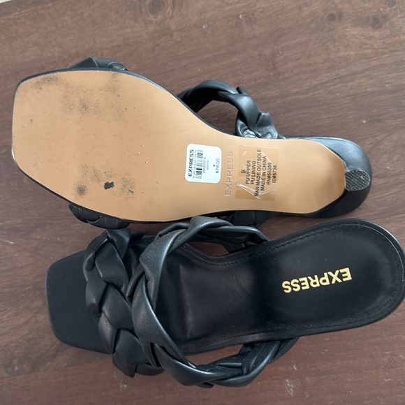 Express Black Braided Heels - Picture 4 of 4